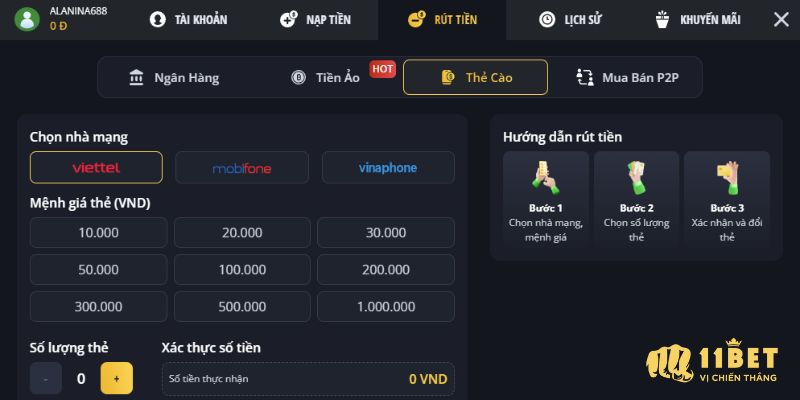 Cách hình thức rút vốn cược tại nhà cái