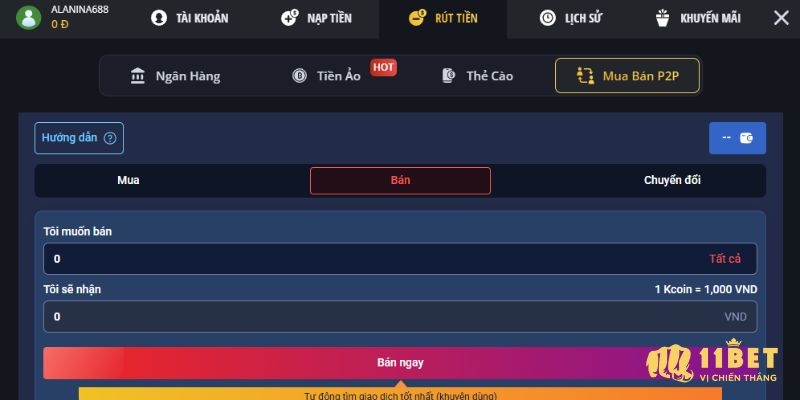 rút tiền 11Bet