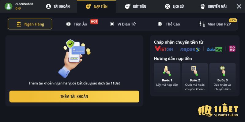 Vì sao nên nạp tiền 11Bet?